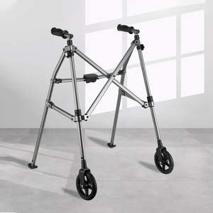 Aluminum Alloy <b>Folding</b> <b>Walker</b> With Wheels Health Aid For Mobility Assistance - Product Image 1