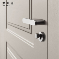 Ensembles de poignées de porte modernes en alliage de zinc noir et gris, serrures de porte intérieures silencieuses, pour chambre, villa, hôtel, poignée de porte élégante