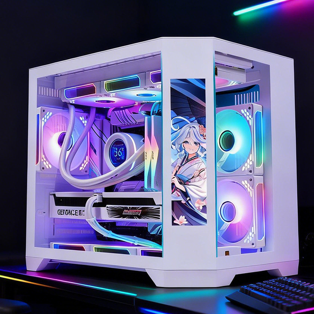 Dreamer Mid-Tower MicroATX Desktop Water-Cooled Atx Computer case with Panoramic Glass Side Panel Metal Construction in Stock