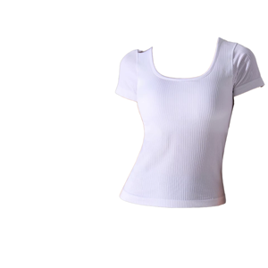 Women's High-Level Ribbed Fabric Sleeveless <b>Crop</b> <b>Top</b> Crew Neck Design Gym Fitness Workout Yoga Sports Breathable Skinny Fit Plus - Product Image 4