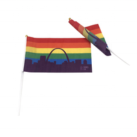Vente en gros mini drapeau portable en polyester avec poteau en plastique de petite taille pour les écrans et les événements