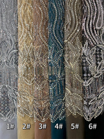 Robe en tissu organza brodée au laser 3D avec perles et sequins, à fond en maille, respirante et extensible, pour mariage de filles
