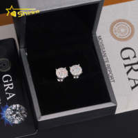 Boucles d'Oreilles Clou en Moissanite Serties de Glace en Argent Sterling 925 Haute Qualité, Fermoir à Vis, Bijoux Hip Hop Personnalisés pour Rappeur