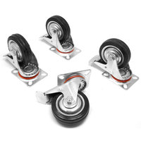 Roulettes en caoutchouc de 3 pouces, robustes, pivotantes, industrielles, mobiles, avec frein pour meubles