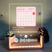 Lampe de chevet personnalisée avec cadre photo et musique, lecteur de musique personnalisé pour couple, cadeau d'anniversaire, de mariage, de fête des mères, lumière LED