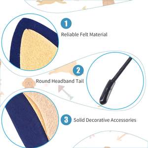 2 uds. Diademas de fieltro para orejas de perro para fiesta, diademas de animales para niños, suministros de cumpleaños, decoración para recuerdo de fiesta, Halloween, Navidad - Product Image 3