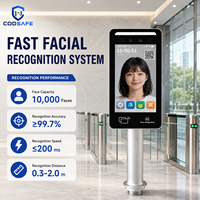 Terminal de contrôle d'accès sur pied avec reconnaissance faciale pour tablette 7 pouces, caméra HD 2MP, prend en charge l'entrée par reconnaissance faciale, PIN et carte
