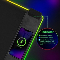 Chargement sans fil téléphone portable 10W Cartoon RGB Rest Wrist Gaming Mouse Pad Custom Ergonomic Mouse Pad Support for Office Home