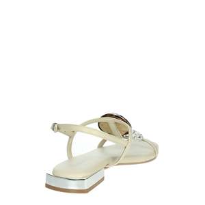 Gioseppo Women's Low <b>Sandal</b> Cream <b>Flat</b> Heel Strappy Design Summer Wear - Product Image 3