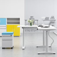 Bureau d'angle moderne OMNI, bureau debout anti-basculement avec contrôleur de mémoire, hauteur réglable