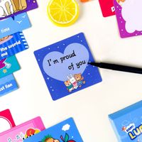 60 cartes de notes motivantes pour enfants, cartes d'affirmation positive inspirantes, cartes de dessins animés pour la boîte à lunch des enfants, cadeau scolaire