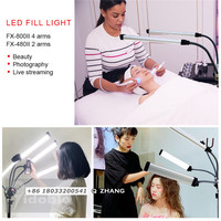 FX-480II 48W 3200K-5500K Double Bras Beauté Remplir LED éclairage photographique pour le Flux En Direct/Maquillage/Téléphone Vidéo Caméra/De Tatouage