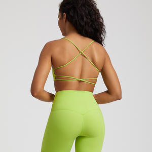 Sujetador deportivo desnudo de Color caramelo, ropa interior deportiva ajustada para correr al aire libre, ropa deportiva de secado rápido a prueba de golpes, Tops para mujer - Product Image 2