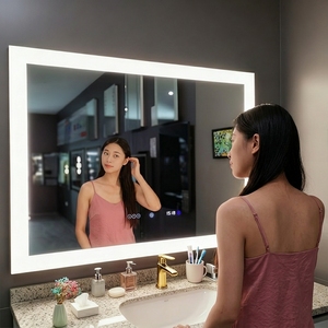 Espejo de Baño LED Moderno de 48X36 Pulgadas con Certificación UL, Montado en la Pared, con <span class=keywords><strong>3</strong></span> Colores Antivaho, Espejo de Vanidad para Baño, Venta al por Mayor de Fábrica - Product Image 1