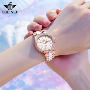 Reloj OUPINKE para mujer, reloj mecánico automático de lujo de cerámica, resistente al agua hasta 50M, reloj con fecha para mujer, regalo original, Reloj 3283 - Product Image 4