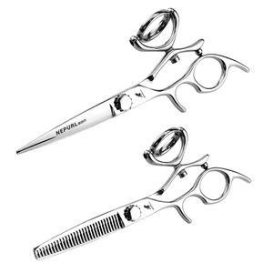 Ciseaux de coiffure professionnels en acier inoxydable de 6 pouces pour gauchers, à 30 dents, pour usage en salon - Product Image 1