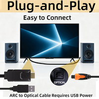 Câble convertisseur audio numérique HDMI ARC vers optique Toslink, prise HDMI plaquée or, extracteur audio ARC pour Smart TV et home cinéma