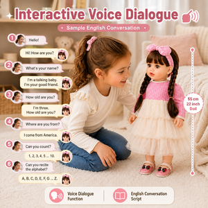 Nouvelle poupée reborn intelligente de 22 pouces, corps entier en silicone vinyle, réaliste, bébé <span class=keywords><strong>fille</strong></span> parlante, poupée reborn de 55 cm - Product Image 3
