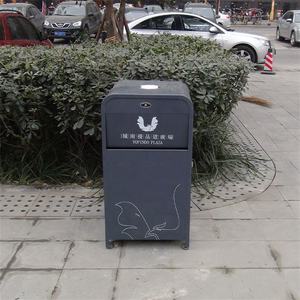 बाहरी रेट्रो धातु कचरा कंटेनर कचरा बगीचे के सड़क पुनर्चक्रण अपशिष्ट बिन पैटियो वाणिज्यिक स्टील फैंसी डस्टबिन - Product Image 3