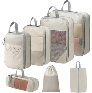 Cubes de rangement extensibles portables 7 pièces avec logo personnalisé pour voyage et organisation de bagages - Product Image 2