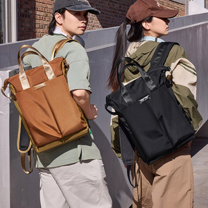 Storage <b>Backpack</b> 15 Inch <b>Waterproof</b> Tote Bag For Commuting Travel Youth Unisex Solid Color Orange Khaki Black - Product Image 1