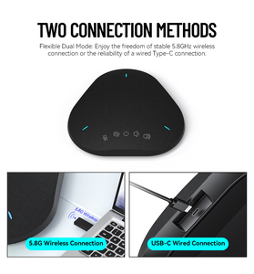 ไมโครโฟนประชุมแบบไร้สาย USB รอบทิศทาง สำหรับ<span class=keywords><strong>ก</strong></span>ารประชุมออนไลน์ - Product Image 2