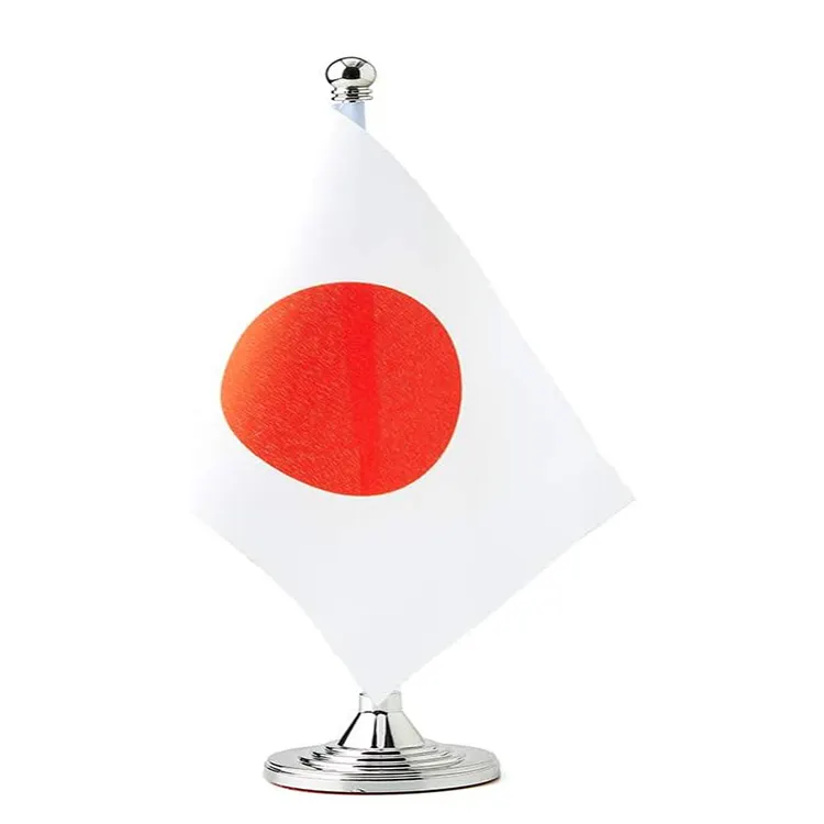 Sunshine Custom Japan Desk Vlag Fabriek Prijs Kleine Mini Witte Rode Cirkel Alle Landen Japan Tafelvlag Met Paal En Basis