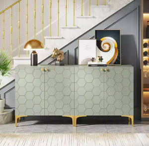 Hiện đại giọng sang trọng bằng gỗ màu xanh lá cây Tự Chọn tủ phòng khách đầy đủ không gian lưu trữ và Tủ Búp Phê công suất lớn - Product Image 4