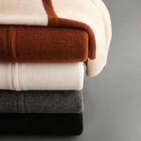 Cardigan en laine pure à 100 % pour homme, col montant contrastant avec fermeture éclair, haut décontracté, logo personnalisé disponible, prise en charge OEM/ODM