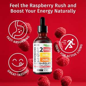 टैक विस्फोट रास्पबेरी तरल विटामिन बी 12 ड्रॉप वयस्क 60 मिलीलीटर का उपयोग प्रतिरक्षा संयंत्र विटामिन कॉर्डिन को बेहतर बनाता है - Product Image 2