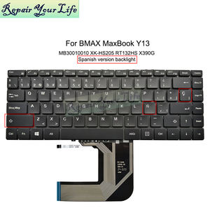 Teclado de ordenador portátil retroiluminado en español SP para <span class=keywords><strong>BMAX</strong></span> MaxBook <span class=keywords><strong>Y13</strong></span> MB30010010 RT132HS X390G teclados de repuesto nuevo negro - Product Image 2