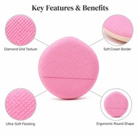 Éponge de maquillage JLY, houppette cosmétique à grille diamantée, éponge à poudre coussin d'air pour fond de teint et poudre libre, utilisation humide et sèche