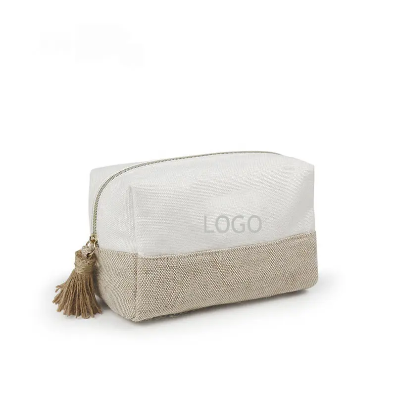 Bolsa de algodón orgánico de lujo, neceser forrado de Color personalizado con las características estándar