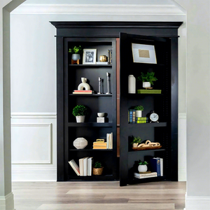 Pintu Murphy Kayu Solid Berkualitas Tinggi Desain Tradisional untuk Interior Kamar Tidur Aplikasi Pintu Rak Buku Tersembunyi - Product Image 1