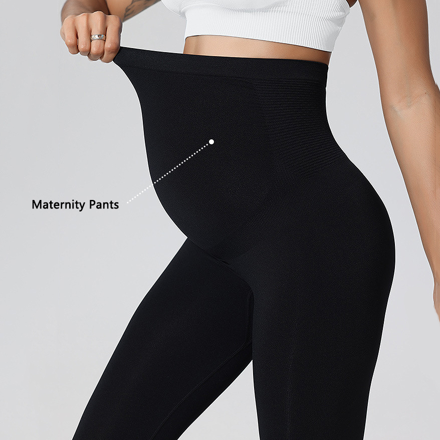 Seamless Women's Maternity Pants High Elasticity Daily Casual Yoga Shaping Pants