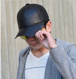 Gorra de Béisbol de Cuero Genuino Negro, 6 Paneles, para Hombre y Mujer - Product Image 3