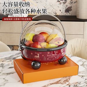 Fruit Bowl With Lid <b>Round</b> Large Capacity Dustproof Storage Tray For Home Living Room Coffee <b>Table</b> Snack Container - Product Image 4