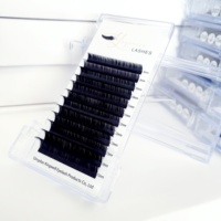 Cils synthétiques en soie de haute qualité, 12 rangées, 0,10 mm, 0,20 mm, style mat, noir foncé, 8-15 mm, boucle C/CC/D, volume