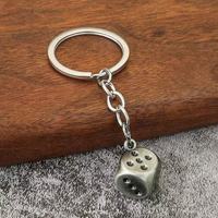 Porte-clés de luxe en acrylique 14 mm en forme de dés pour Mahjong américain, breloque de sac, pendentif Mah-Jongg plaqué or et argent, cadeau pour club