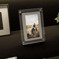 Marco de Fotos Digital Acrílico NFT con Pantalla IPS de 5 Pulgadas, 4GB de Memoria, Batería y Video Transparente, Ideal para Regalo