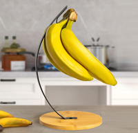 Conservateur de fraîcheur support de banane support de fruits en fer et bambou pour bananes raisins et plus