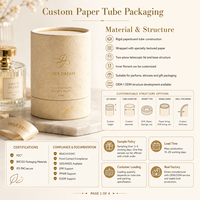 Emballage personnalisé en tube de papier certifié FSC pour parfum, cosmétiques, coffret cadeau, pelliculage perlé, marquage à chaud, fabrication directe en usine OEM