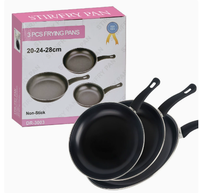 Set Perlengkapan Dapur Anti Lengket Panci Besi Tiga Buah Set Panci Anti Lengket Kotak Hadiah Set Wajan Penggorengan Set Peralatan Masak