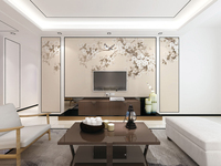 3D geprinte Chinese schilderkunst stijl bloemen vogel zijden wandmuurschildering voor slaapkamer en eetkamer waterdicht milieuvriendelijk