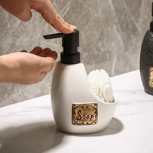 Bouteille de lotion bouteille de <span class=keywords><strong>d</strong></span>ésinfectant pour les mains bouteilles de distributeur de savon en céramique avec une <span class=keywords><strong>grille</strong></span> de rangement - Product Image 1