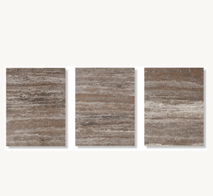 Sassanid ngoài trời mang tính biểu tượng thiết kế sang trọng Đồ Gỗ Ngoài Trời Bạc <span class=keywords><strong>travertine</strong></span> Byron reeded đá & tếch vòng bàn ăn - Product Image 5