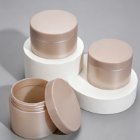 Flacon vide multi-tailles en PET couleur café clair avec bouchon à vis et large ouverture pour lotion corporelle, emballage cosmétique