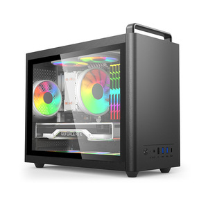 <span class=keywords><strong>Mini</strong></span> funda pequeña para PC de juegos de alto rendimiento, Esports de lujo con ventilador ARGB y refrigeración por agua, carcasa y torres de ordenador ATX - Product Image 2