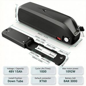แบตเตอรี่จักรยานไฟฟ้าแบบ Hailong Down Tube 48V 15Ah ของ UK Stock พร้อมเซลล์จีน 3000mAh 13s5p ระบบ BMS 45A ปลั๊ก XT60 2A สำหรับจักรยานเสือภูเขาแบบยางใหญ่ - Product Image 2