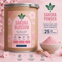 Esurey Bubuk Sakura Alami Kemurnian Tinggi 100% Ekstrak Bunga Sakura untuk Minuman, Kue, Pewarna Makanan, Drum 25kg